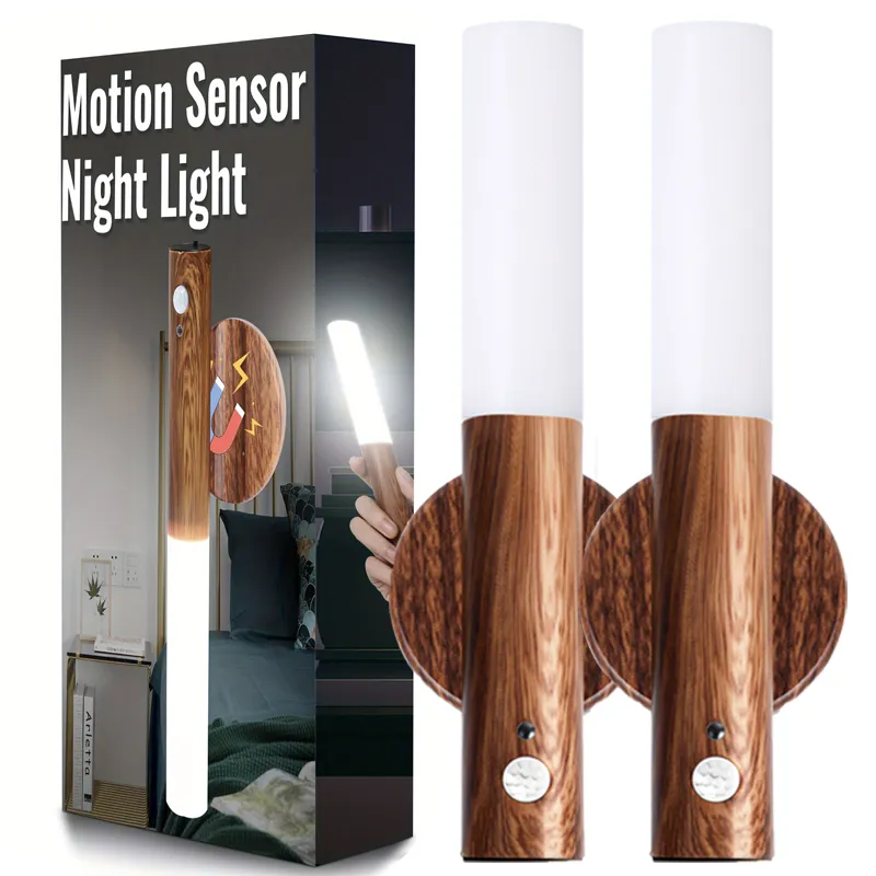 Rechargeable LED Motion Sensor Closet Light In Wooden Texture