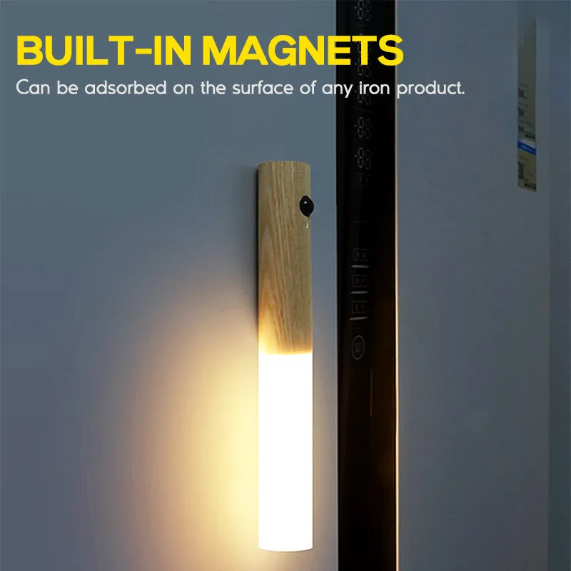 Rechargeable LED Motion Sensor Closet Light In Wooden Texture