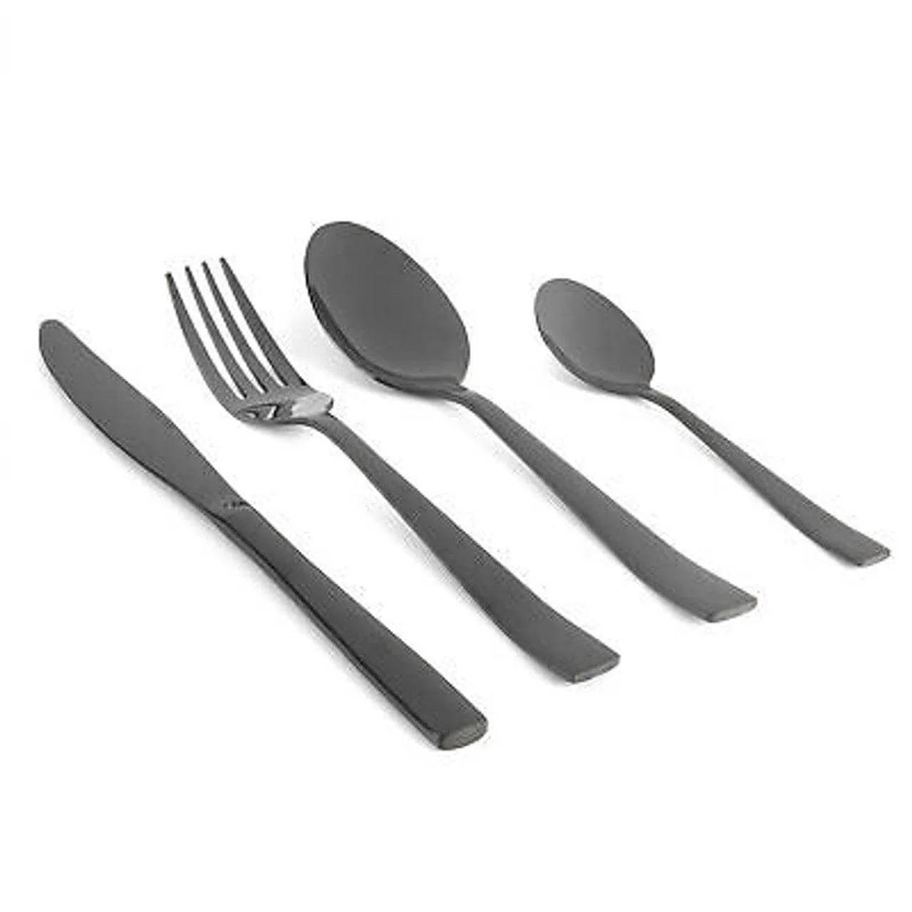 Regal 16 Piece Gloss Black Cutlery Set