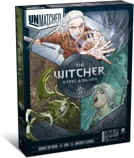 Restoration Games, Unmatched The Witcher Steel & Silver - Strategy Fighting Board Game - for 2 Players and Ages 9 