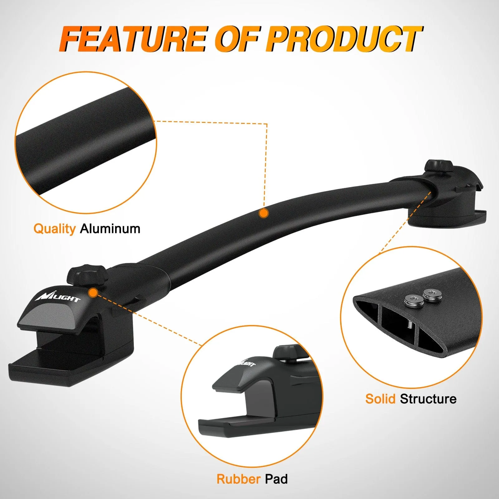 Roof Rack Cross Bars Fit for Toyota Sienna 2011-2020 with Side Rails