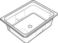 RUBBERMAID 1/2 SIZE LONG, COLD FOOD PAN, 2½" CLEAR