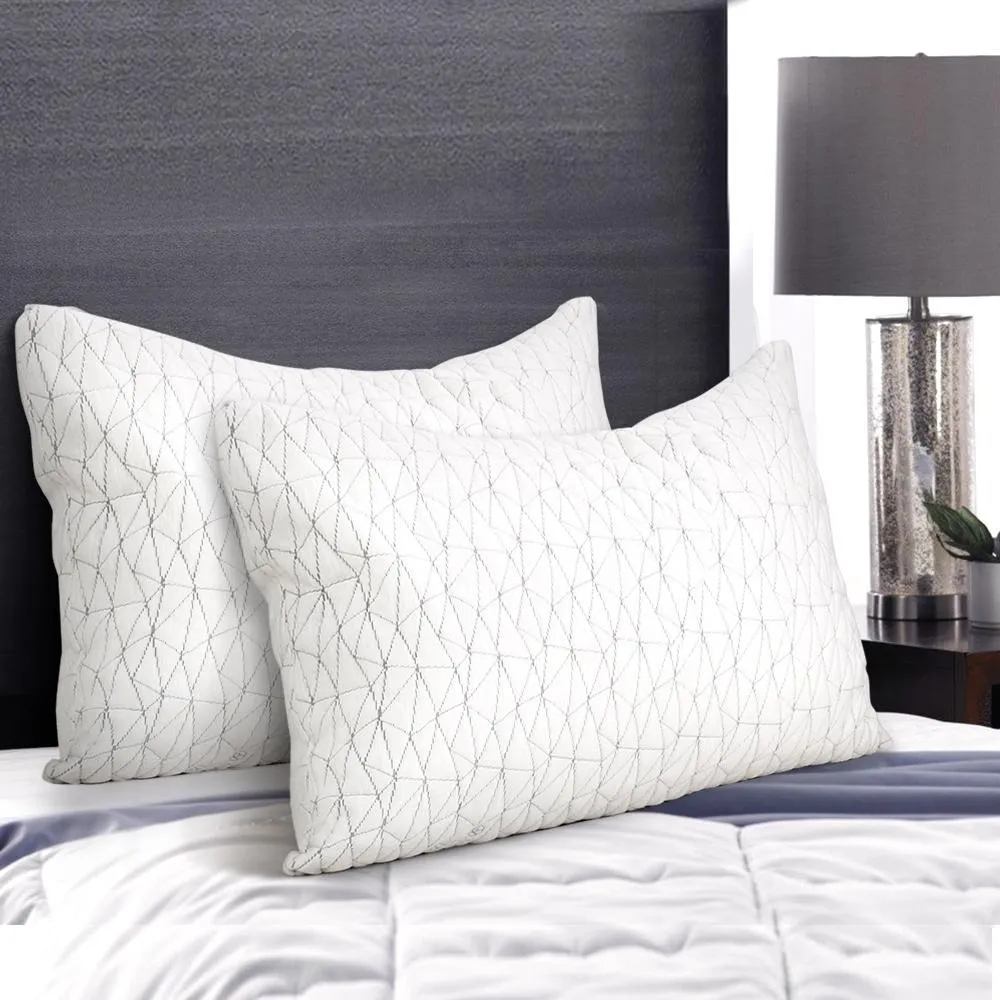 Set of 2 Rayon King Memory Foam Pillows