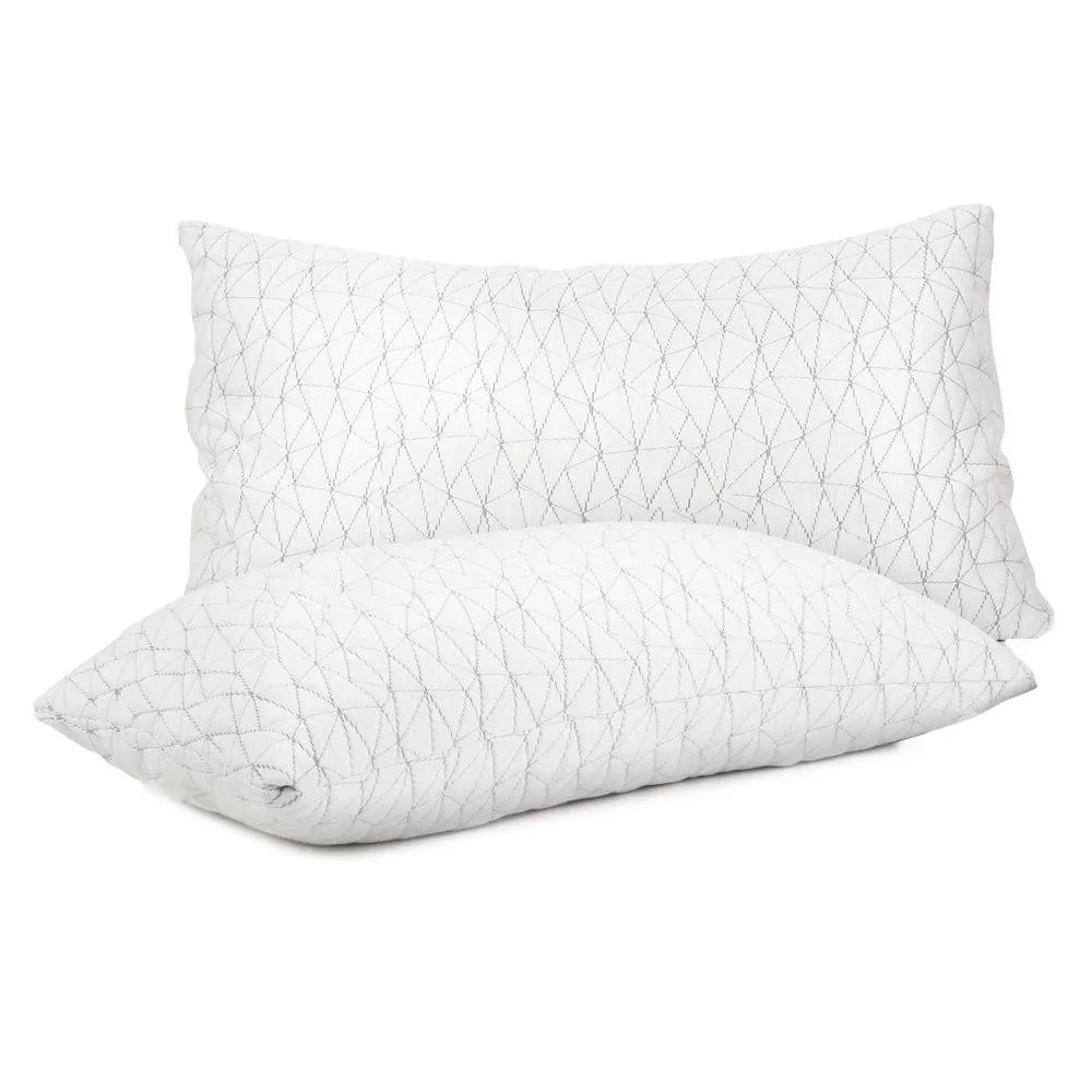Set of 2 Rayon King Memory Foam Pillows