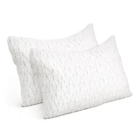 Set of 2 Rayon King Memory Foam Pillows