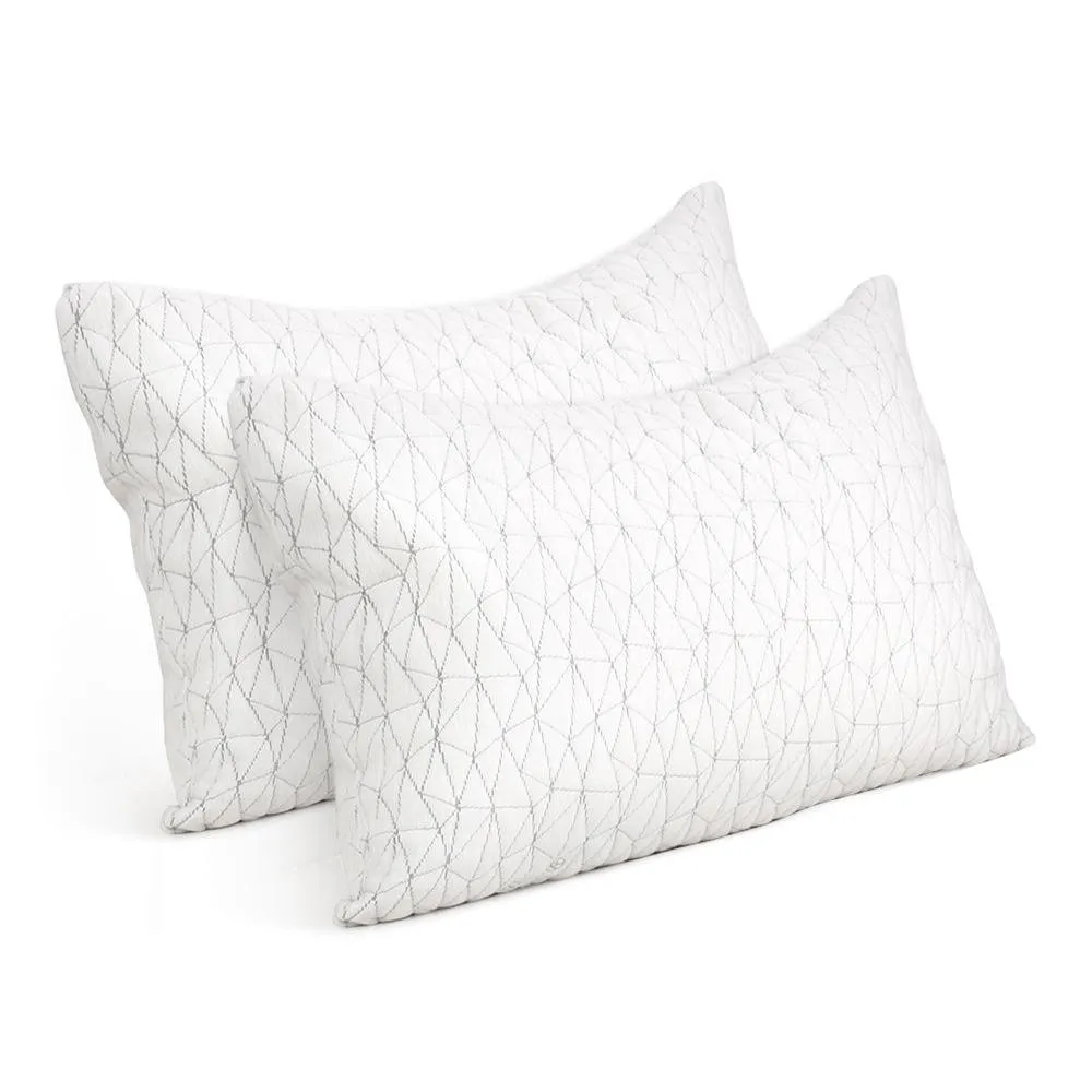 Set of 2 Rayon King Memory Foam Pillows