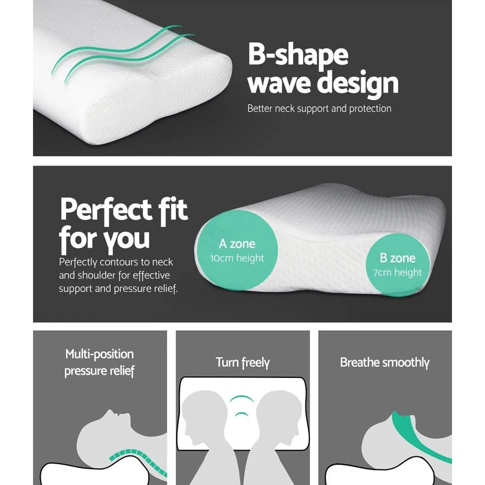 Set of 2 Visco Elastic Memory Foam Pillows