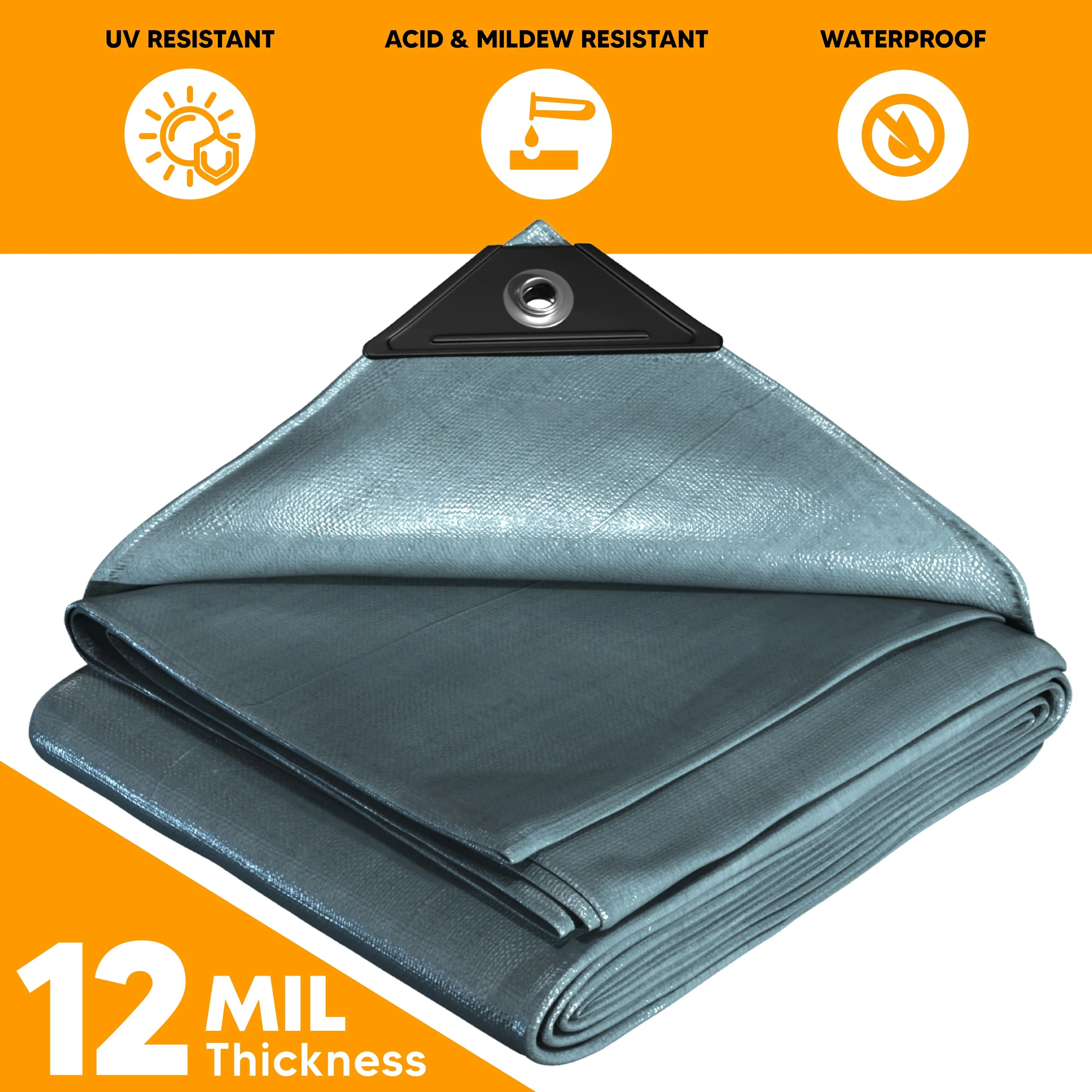 Silver Poly Tarp 12' x 12'
