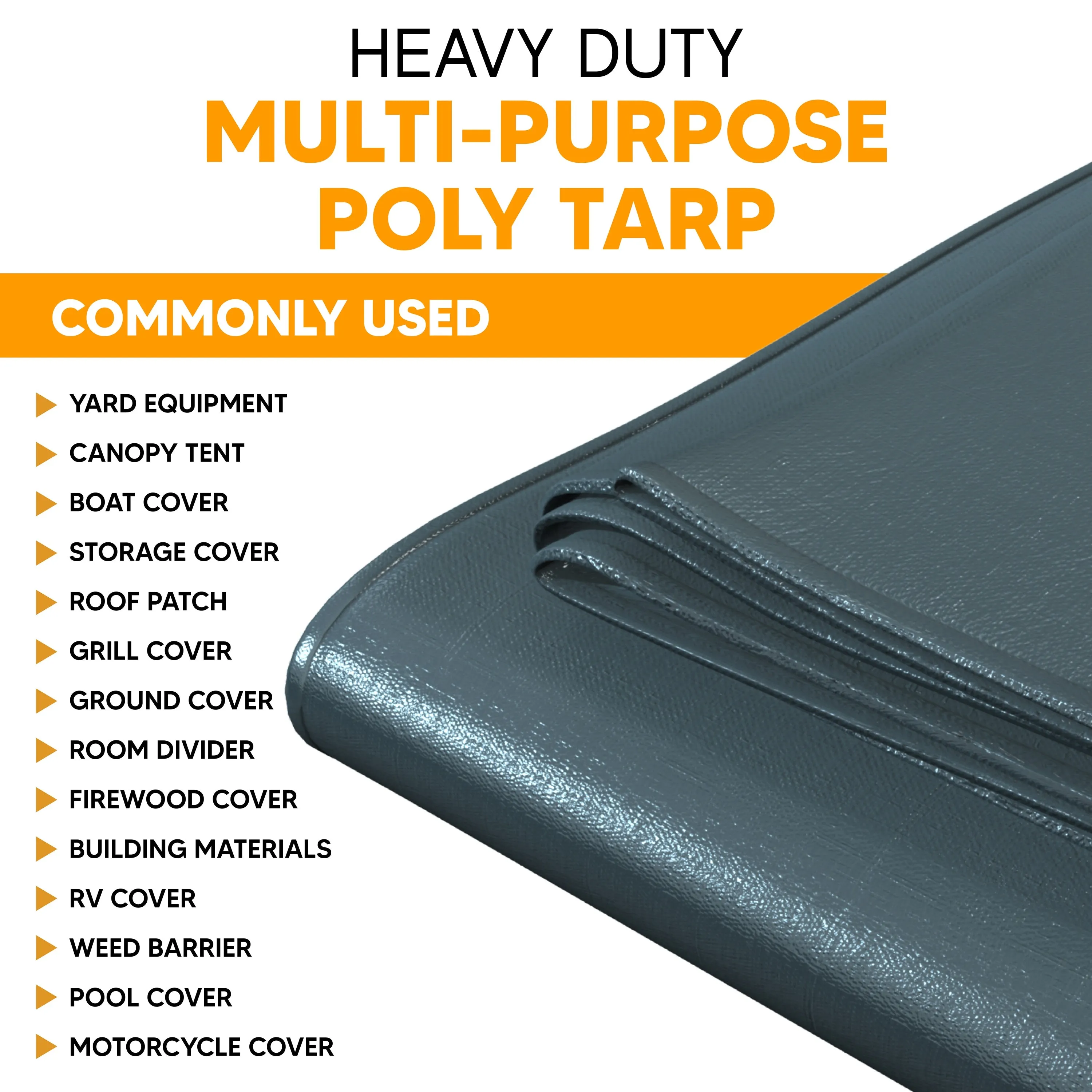 Silver Poly Tarp 8' x 20'