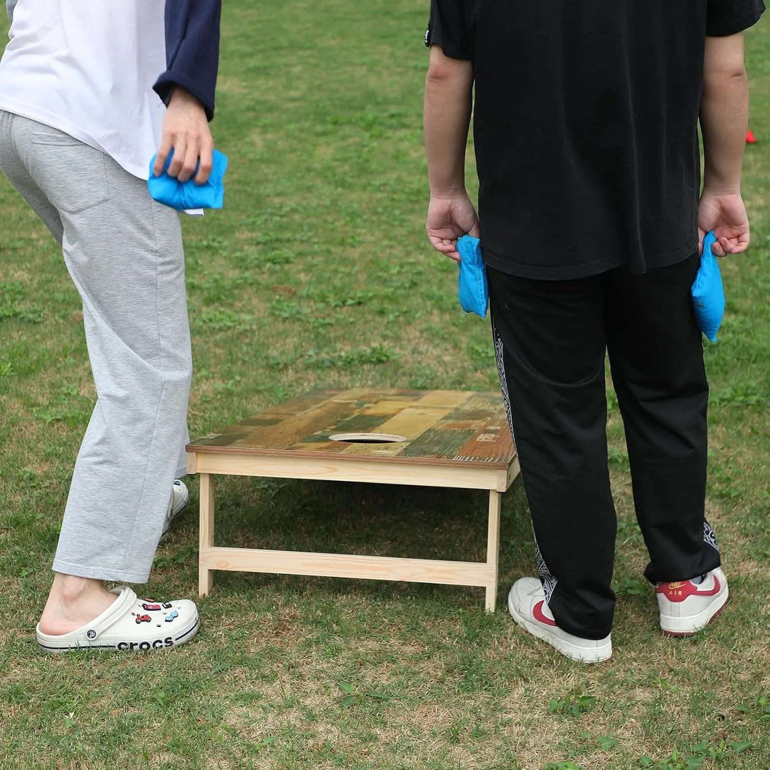 Solid Wood Premium Corn Hole Outdoor Game Set, 2 Regulation and Waterproof Cornhole Game Boards, with 8 Toss Bags, Perfect for Outdoor Indoor