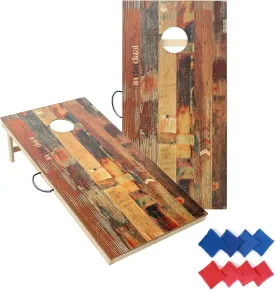 Solid Wood Premium Corn Hole Outdoor Game Set, 2 Regulation and Waterproof Cornhole Game Boards, with 8 Toss Bags, Perfect for Outdoor Indoor