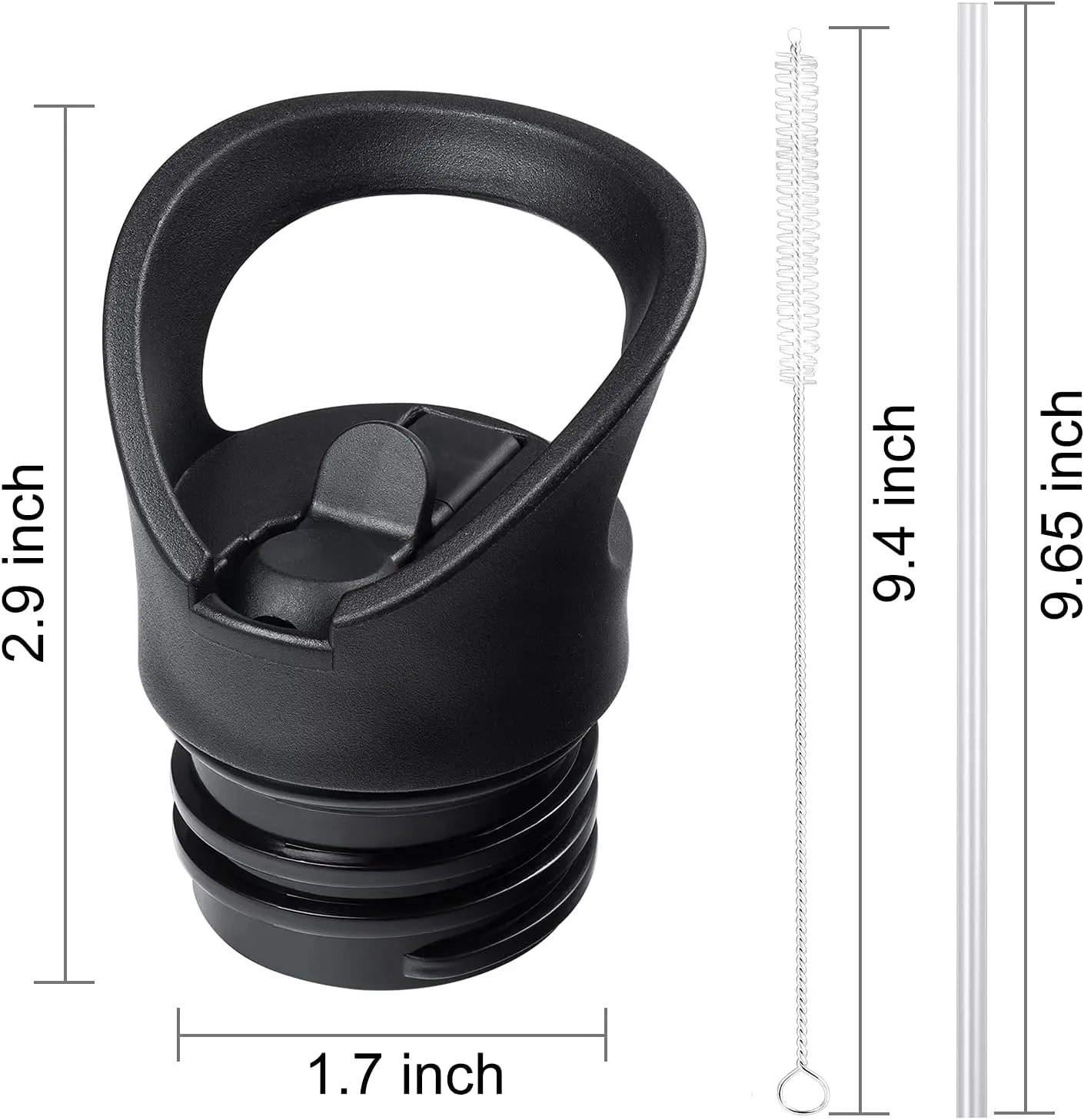Straw Lid fits Hydro Flask Standard Mouth, 21 24 oz, Sports Flex Cap Water Bottle Accessories Replacement Top