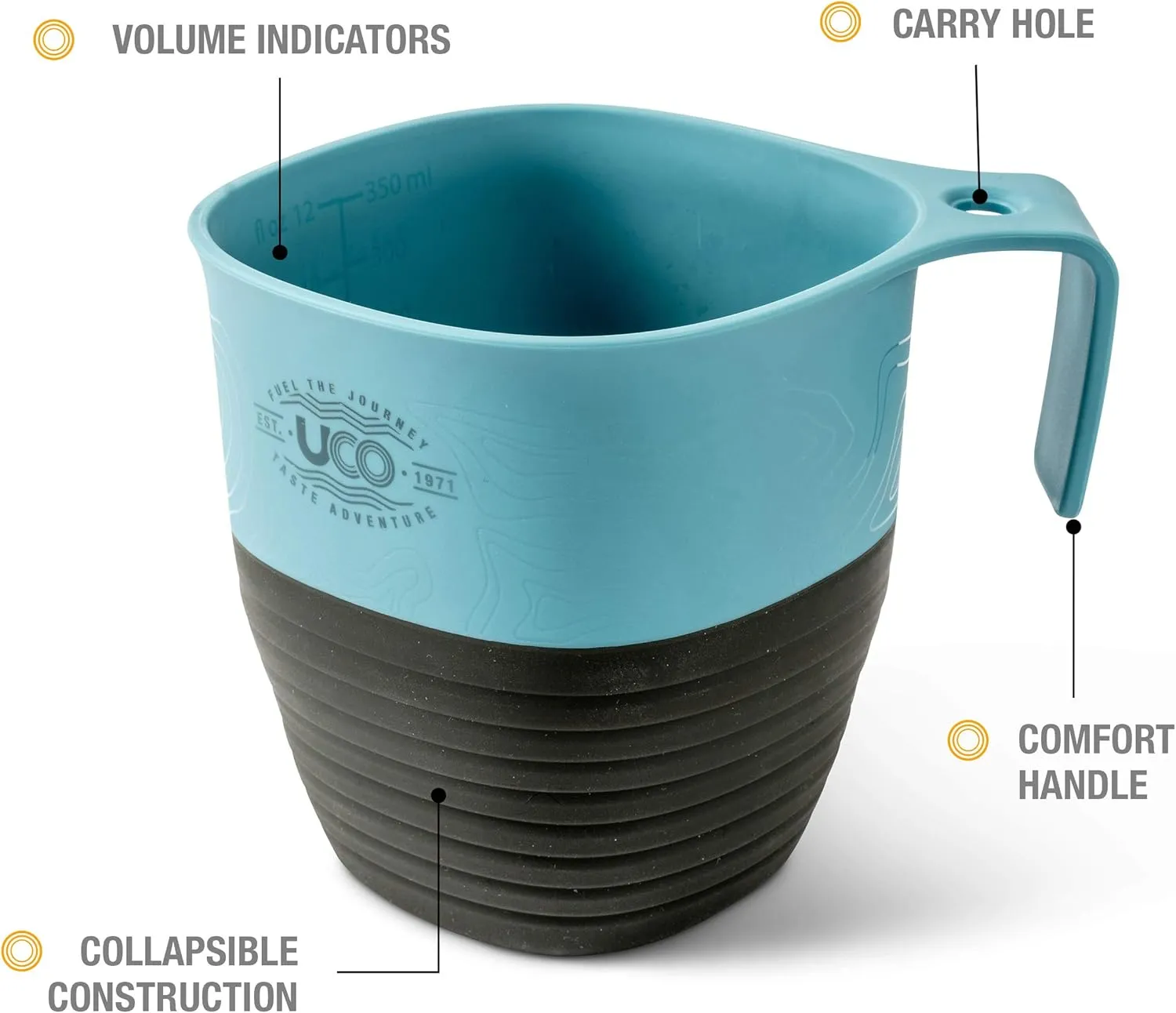 UCO Collapsible Camp Cup for Camping, Backpacking, and Hiking, 12 Ounces