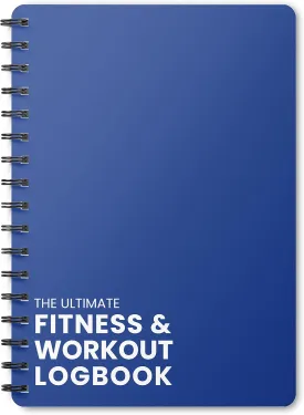 Ultimate Fitness Journal & Gym Workout Log Book with Plastic Covers [A5 Size - 6 x 8 Inches] Track 100 Workouts - Exercise, Weightlifting & Training Diary for Men & Women (Blue)