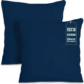 Utopia Bedding Throw Pillows Insert (Pack of 2, Navy) - 18 x 18 Inches Bed and Couch Pillows - Indoor Decorative Pillow