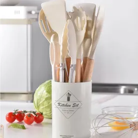 White 12PCS Silicone Kitchen Utensil Set