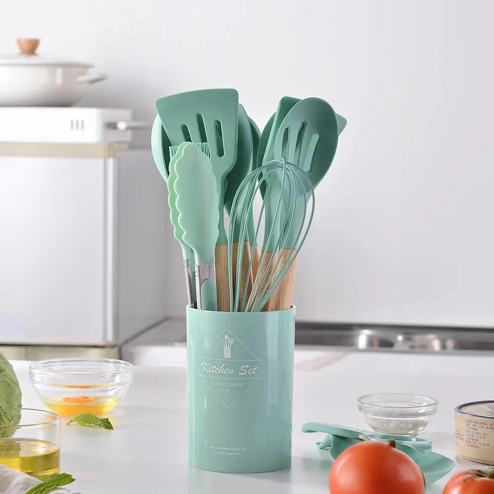 White 12PCS Silicone Kitchen Utensil Set