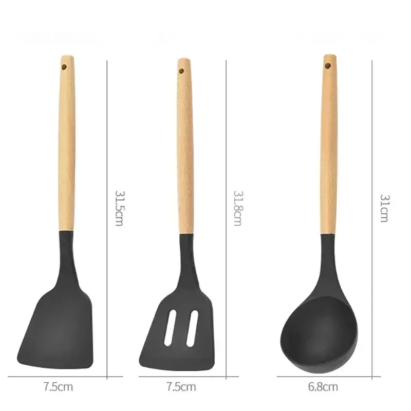 White 12PCS Silicone Kitchen Utensil Set