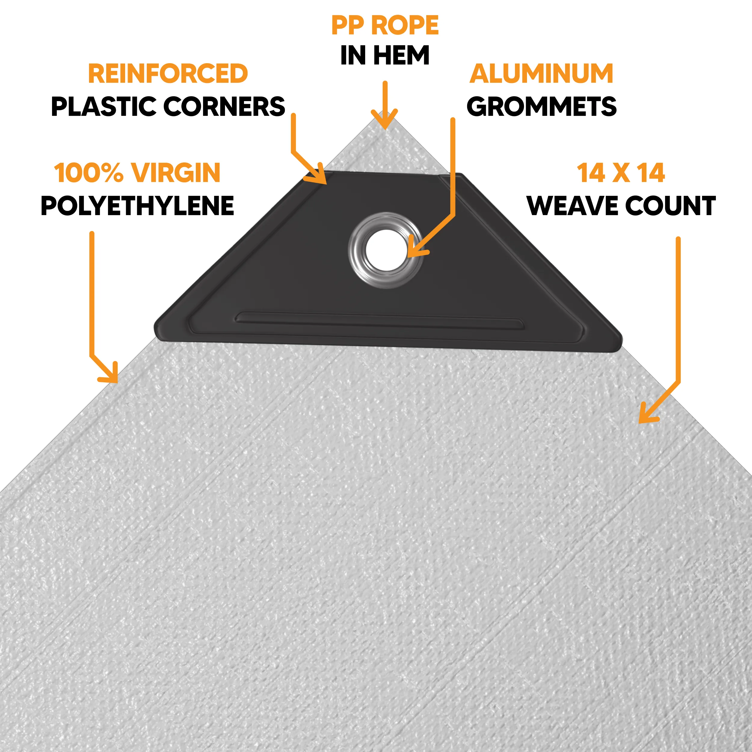 White Poly Tarp 10' x 24'