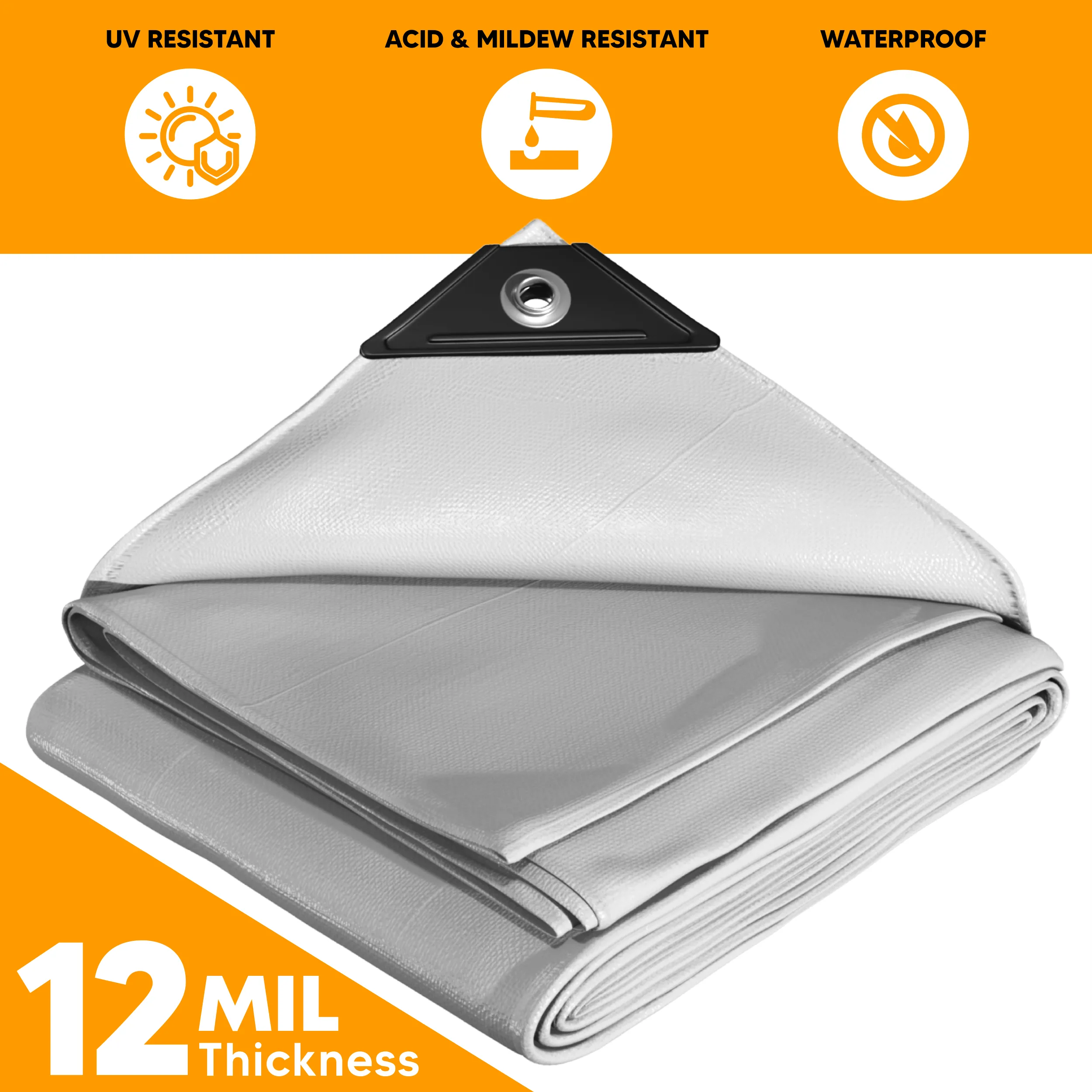 White Poly Tarp 10' x 24'