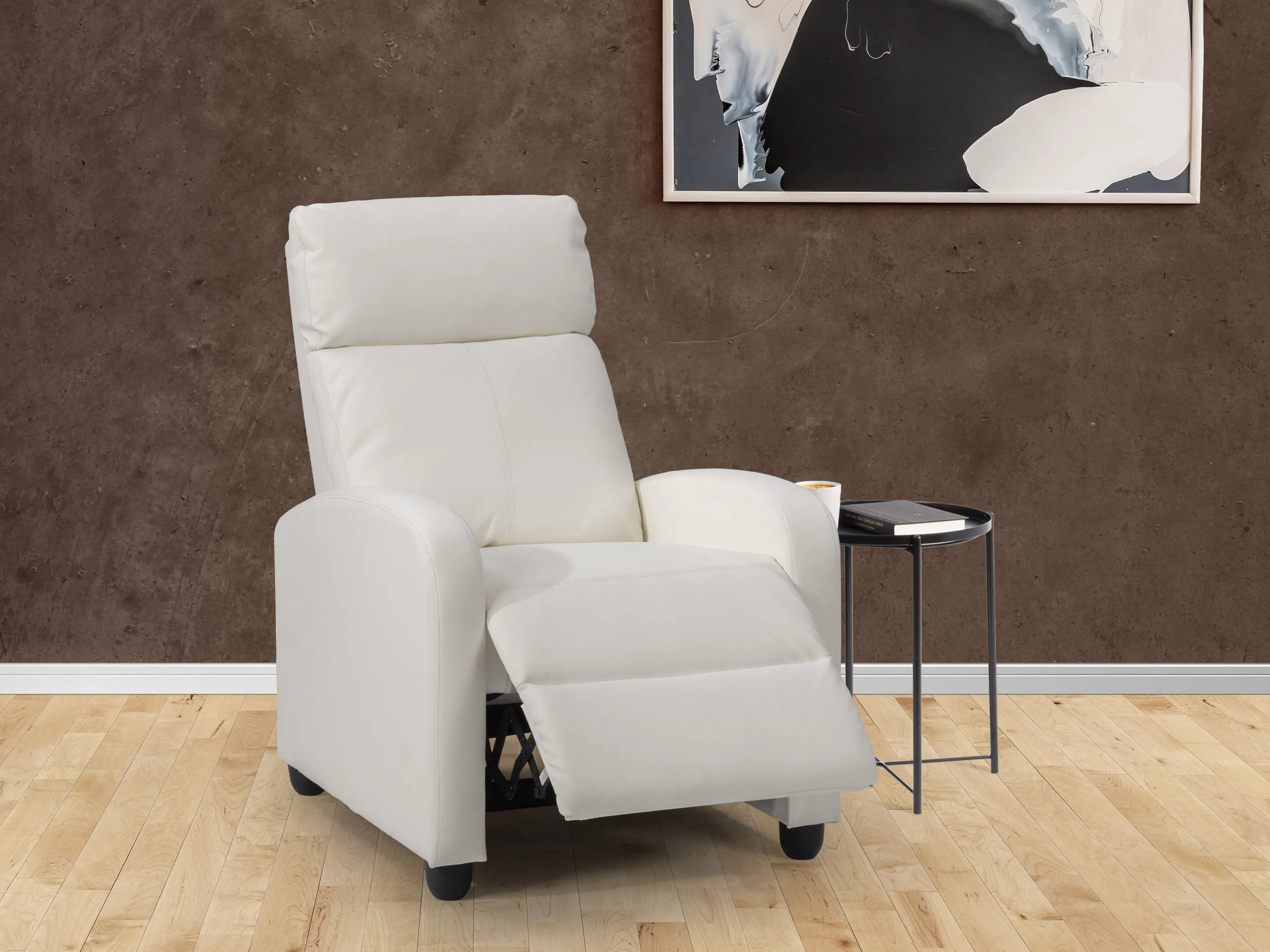 White Push Back Recliner